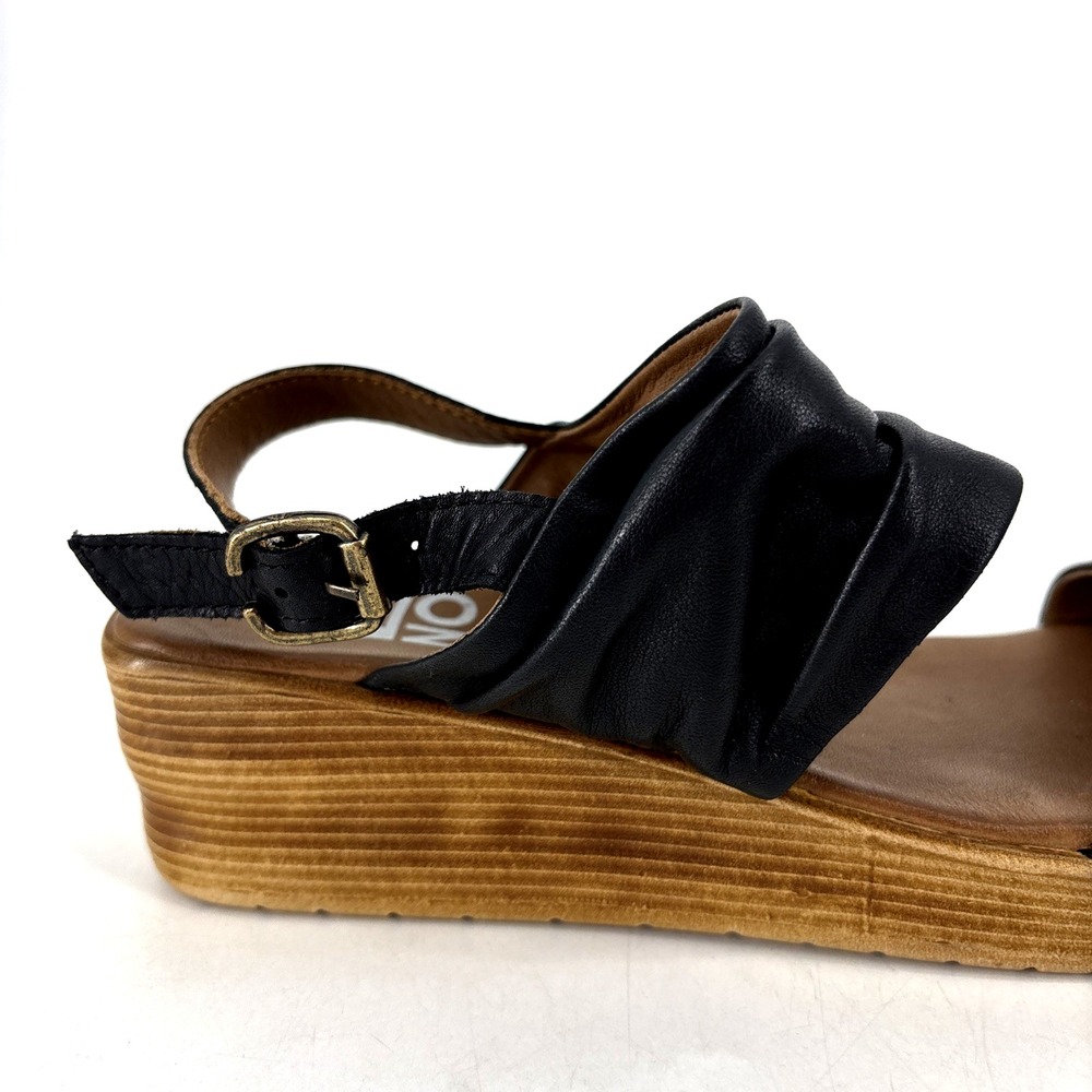 Bueno Maya Sandals Black Leather Straps‎ Wedge Platform Size 40 - Picture 6 of 12
